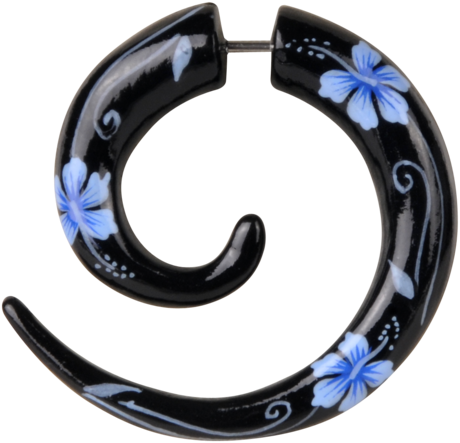 Fake Spiral Wood Blue Flower 