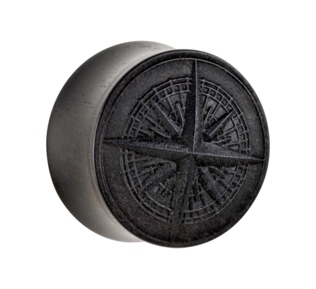 Compass on Ebony Wood Plug