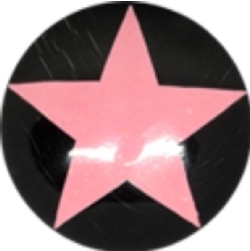 Pink Star On Black Plug Buffalo Horn 