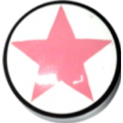 Pink Star On White Plug Buffalo Horn 