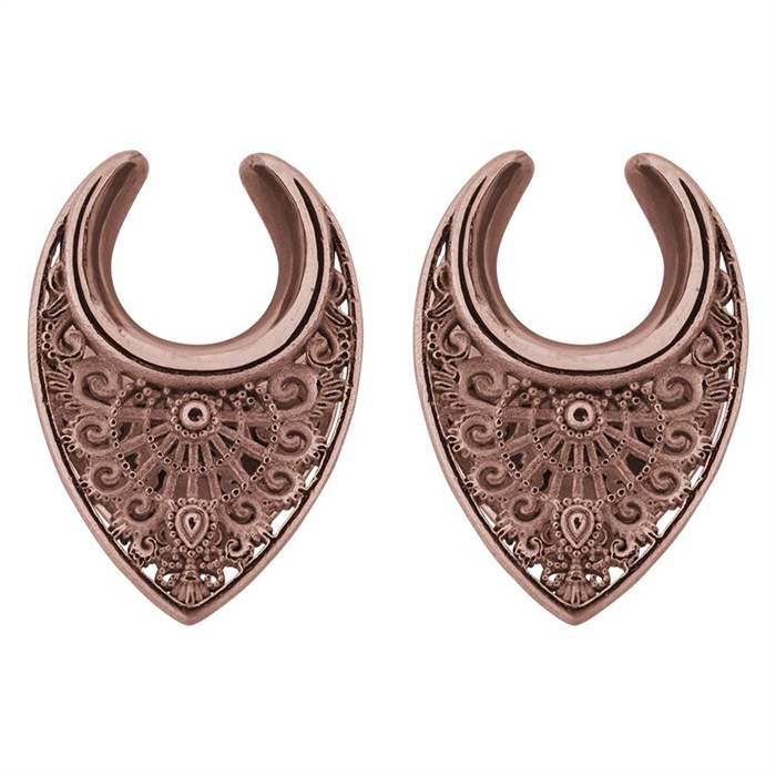 Oriental Ear Saddles (sold in pair) - Rosé Steel