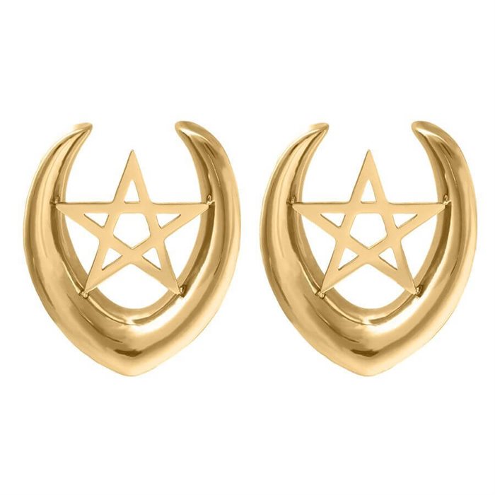 Guldiga Pentagram Ear Saddles - Säljs i par