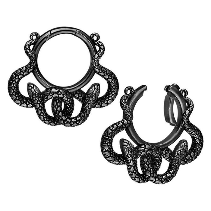 Svarta Snake Ear Weights - Säljs i par