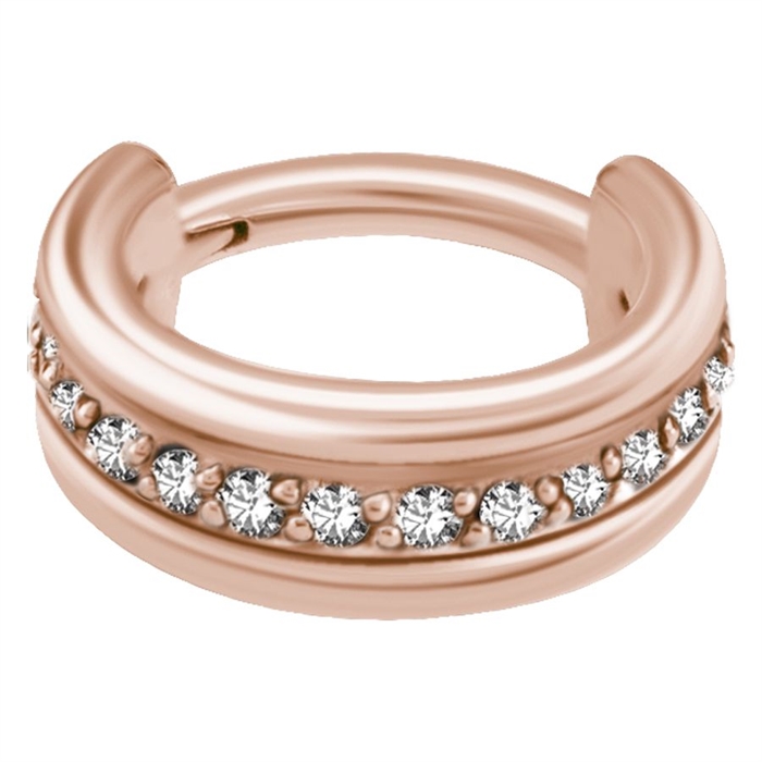 Jewelled Hinged Clicker - Rosé Stål