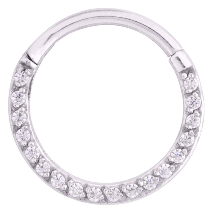 Pave Set Hinged Septum Clicker - Titan