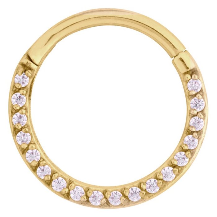 Pave Set Hinged Septum Clicker - Guld Stål