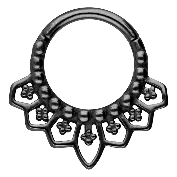 Hinged Septum Clicker Cathedra - Svart Stål