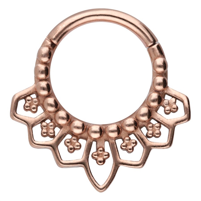 Hinged Septum Clicker Cathedral - Rosé Stål