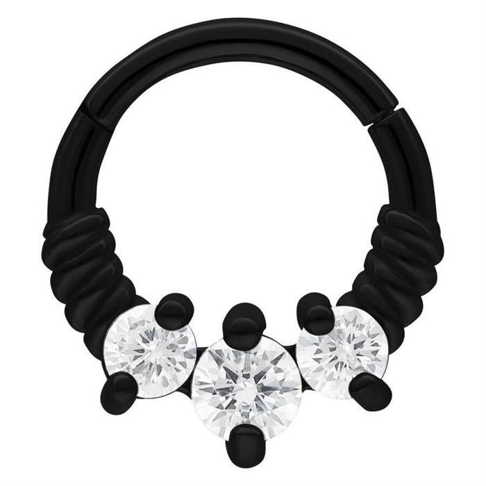 Three Crystals Clicker - Svart Stål