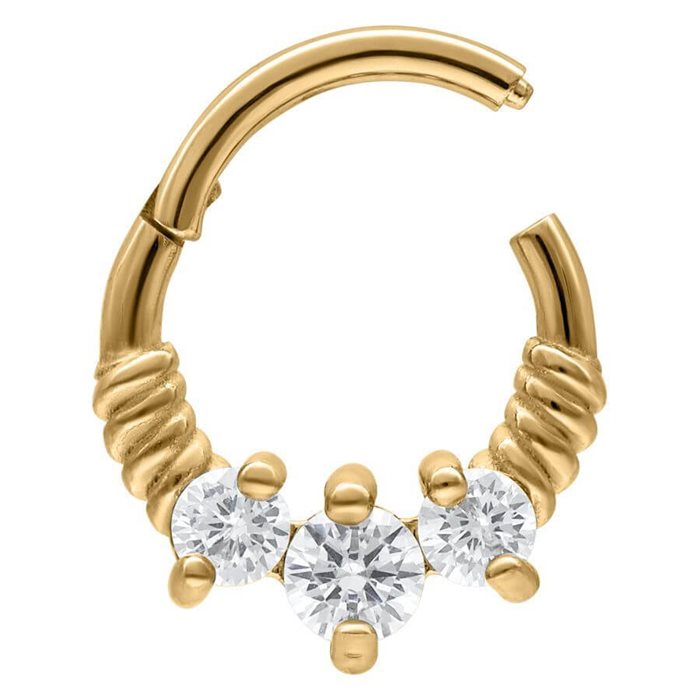 Three Crystals Clicker - Guld Stål