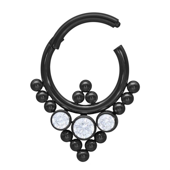 Septum Clicker Oriental Triangle - Svart Stål