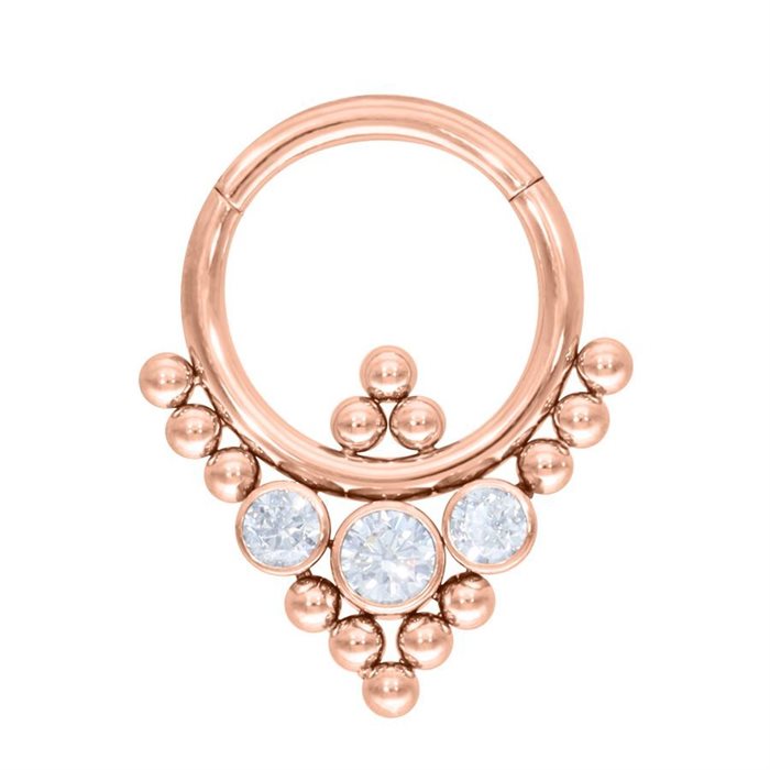 Septum Clicker Oriental Triangle - Rosé Stål