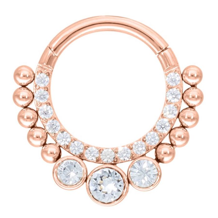 Hinged Crystal Tears Clicker - Rosé Stål