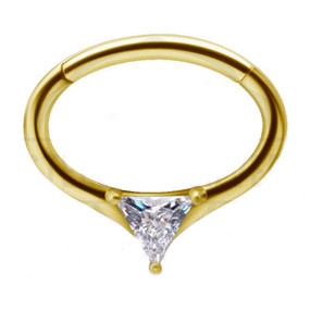 Hinged Clicker Triangle Stone - Guldigt Stål