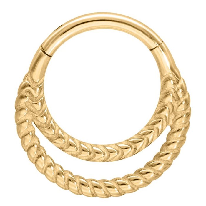 Double Twisted Rings Septum Clicker - Guld Stål