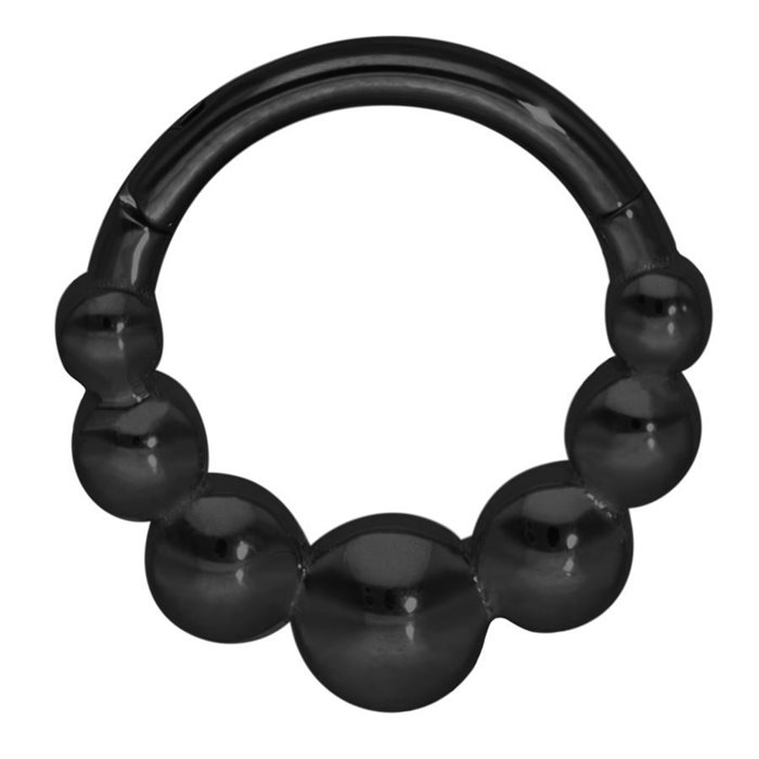 Hinged Flat Septum Clicker - Svart Stål