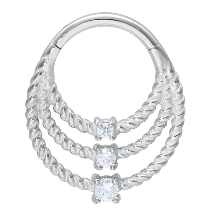 3 Twisted Rings Hinged Clicker - Ståll