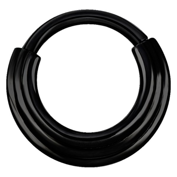 Concave Hinged Septum Ring - Black Steel