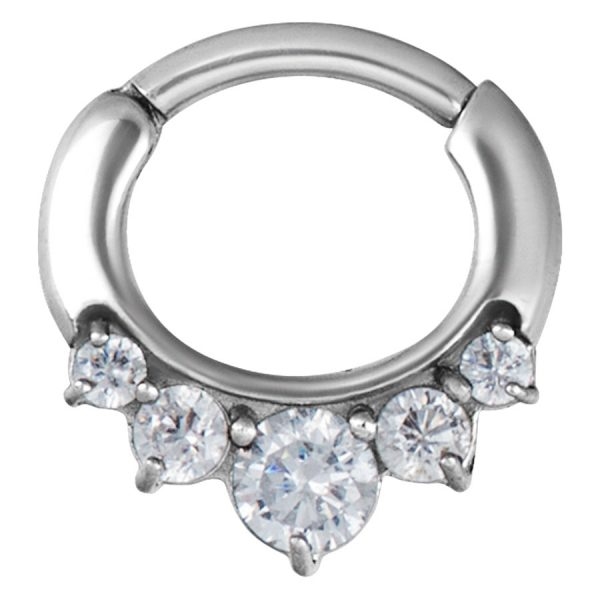Product Image for Septumpiercing - Hinged Sparkling Septum Clicker - Stål - Barbarella