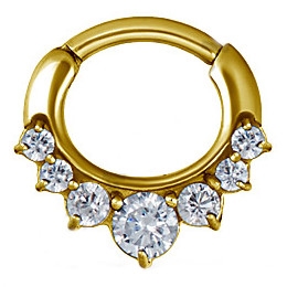 Product Image for Septumpiercing - Hinged Sparkling Septum Clicker - Guld Stål - Barbarella