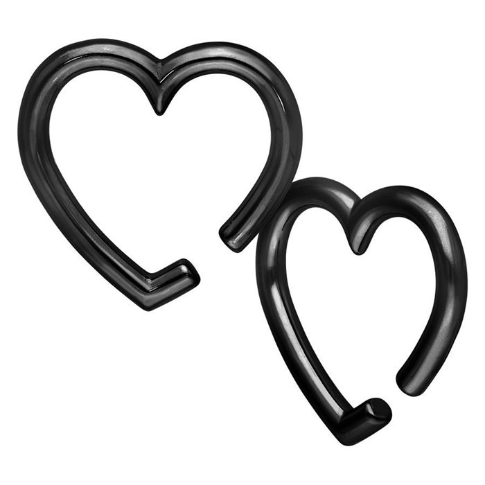 Svarta Heart Ear Weights - Säljs i par