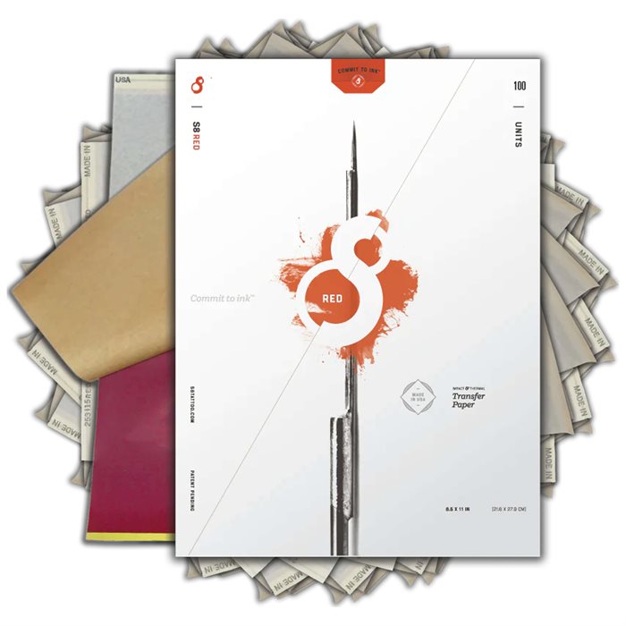 S8 Red Tattoo Stencil Paper - 100st