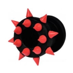 Black/Red Spiked Silikon Tunnel