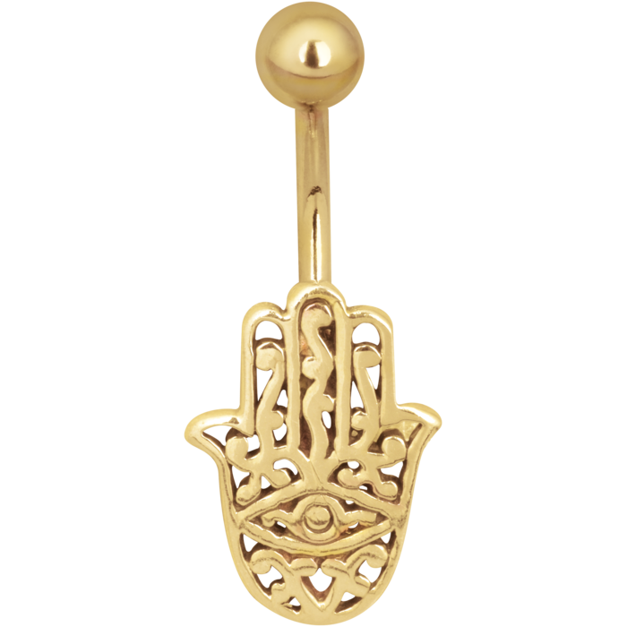 Golden Chamsa Navelpiercing - Stål