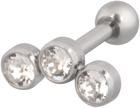 Jewelled Disc Ear Barbell - Stål