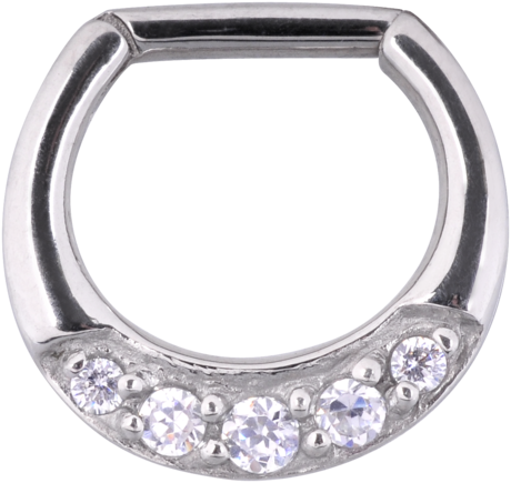 Jewelled Hinged Septum Clicker - Stål