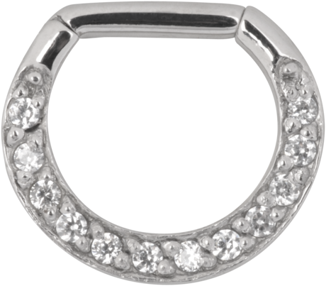 Product Image for Septumpiercing - Multi Jewelled Hinged Septum Clicker - Stål, Vit Kristall - Barbarella