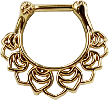 Floral Septum Clicker - Golden Steel