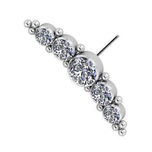 5-Gem Beaded Cluster for Threadless Stav - Titan