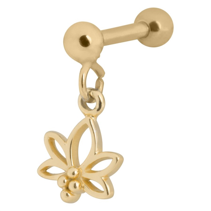 Hanging Lotus Earbarbell - Golden Steel