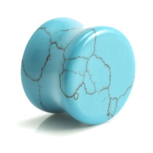 Turquoise Stone Plug (dyed Howlite)