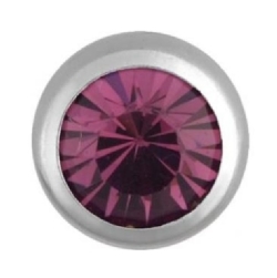 Product Image for Piercing toppar - Gängad Kula Med Sten - Utförsäljning!, Lila - Barbarella