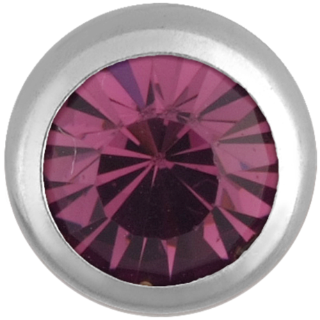 Product Image for Piercing toppar - Gängad Stålkula Med Sten (till 1.6mm stav), Lila - Barbarella