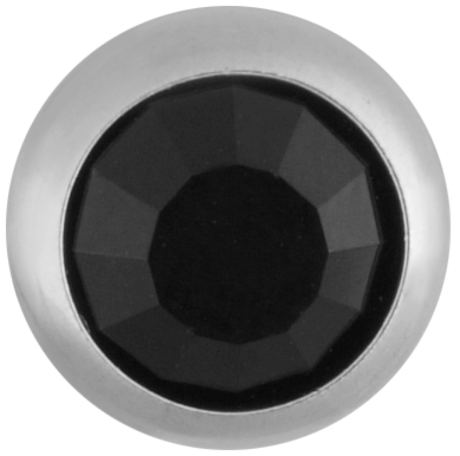 Product Image for Piercing toppar - Gängad Stålkula Med Sten (till 1.6mm stav), Svart - Barbarella