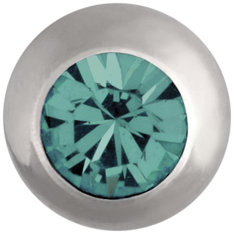 Product Image for Piercing toppar - Gängad Stålkula Med Sten (till 1.6mm stav), Turkos - Barbarella