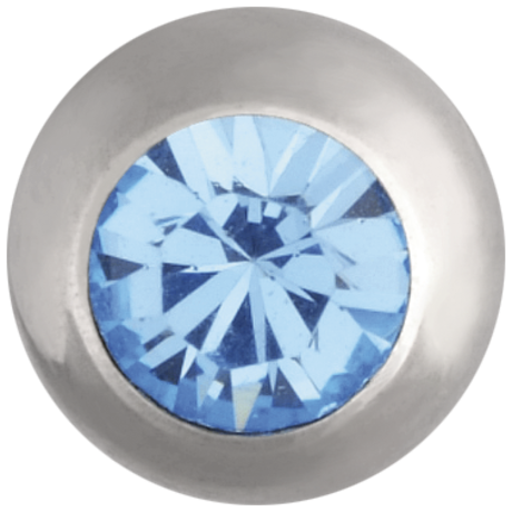 Product Image for Piercing toppar - Gängad Stålkula Med Sten (till 1.6mm stav), Safirblå - Barbarella