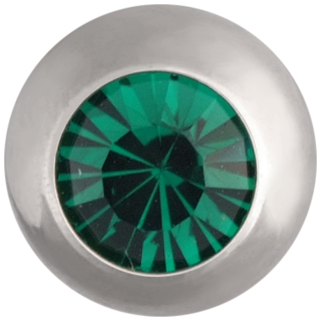 Product Image for Piercing toppar - Gängad Stålkula Med Sten (till 1.6mm stav), Mörkgrön - Barbarella