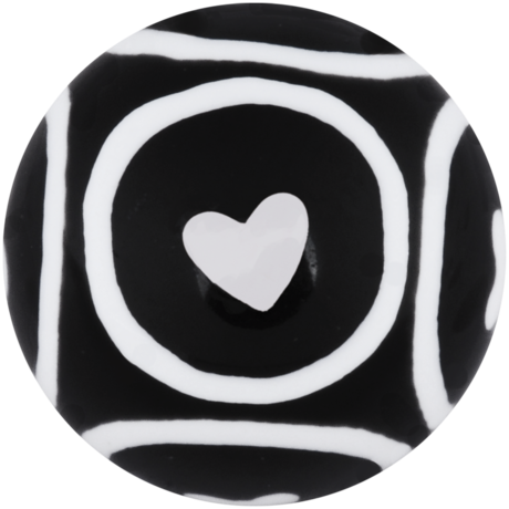 Product Image for Piercing toppar - Gängad Plast Kula - Circle Hearts, Vit på Svart - Barbarella