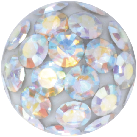 Product Image for Piercing toppar - Gängad Kula - Sealed Multi Jewelled Discoboll, Kristall - Barbarella