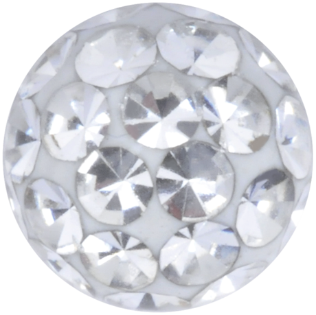 Product Image for Piercing toppar - Gängad Kula - Sealed Multi Jewelled Discoboll, Vit Kristall - Barbarella