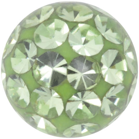 Product Image for Piercing toppar - Gängad Kula - Sealed Multi Jewelled Discoboll, Ljusgrön - Barbarella