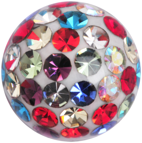 Product Image for Piercing toppar - Gängad Kula - Sealed Multi Jewelled Discoboll, Regnbåge - Barbarella
