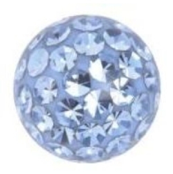 Product Image for Piercing toppar - Gängad Kula - Sealed Multi Jewelled Discoboll, Ljusblå - Barbarella