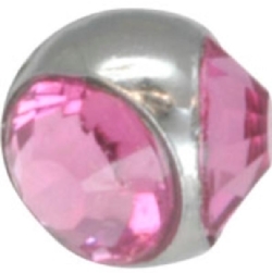 Product Image for Piercing toppar - Triple Stone Gängad Topp - Stål, Rosa - Barbarella