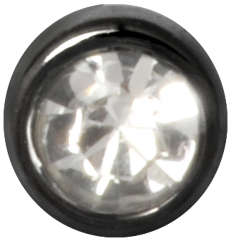 Triple Piercing Crystal Top (0.8mm gängtapp) - Svart Titan