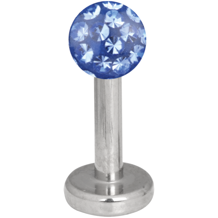 Product Image for Piercing labret - Sealed Multi Glitter Labret - Titan, Safirblå - Barbarella